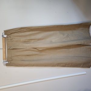 Madewell Pants Womens Size 4P Wide Leg Chino Pleated Zip Front Linen Blend Beige